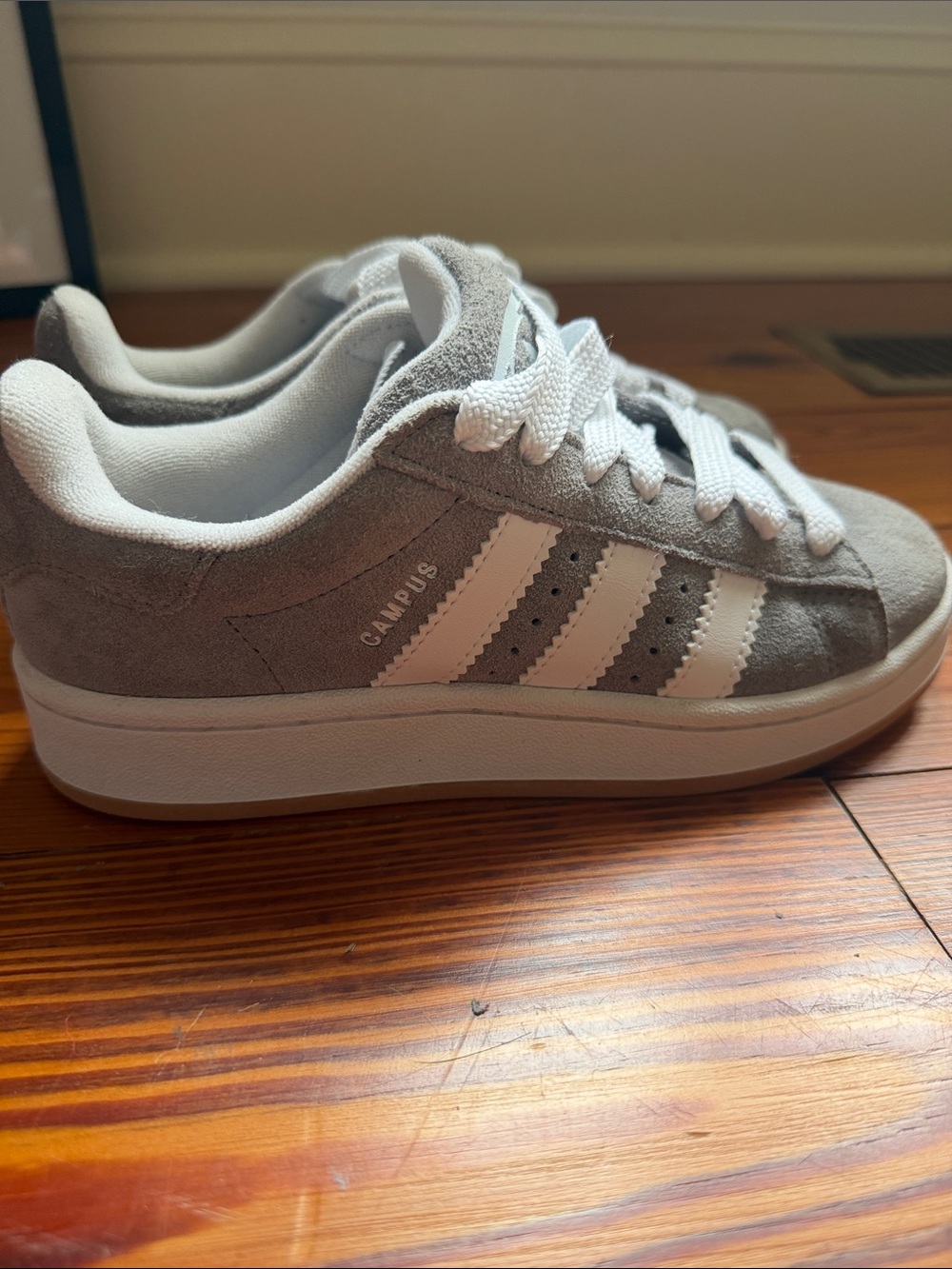 adidas Kids Campus Suede Sneakers - Gray & White - Great Condition!!!